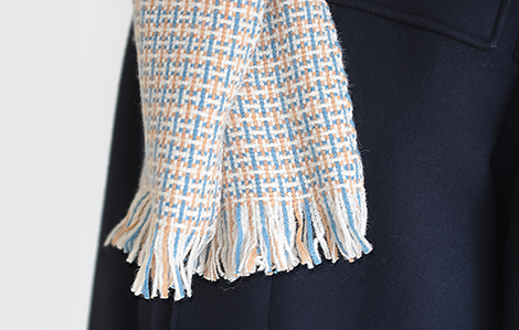 ウールカシミヤのhiraoriマフラー サックス9