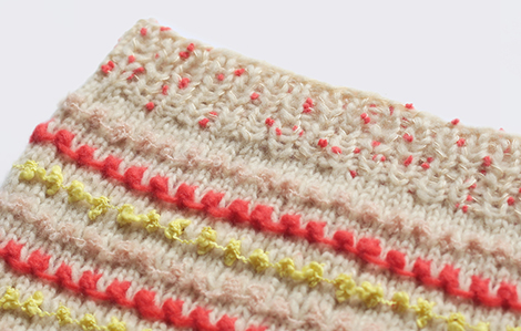 電話線模様のネックウォーマー オートミール2