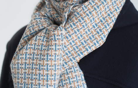 ウールカシミヤのhiraoriマフラー サックス8