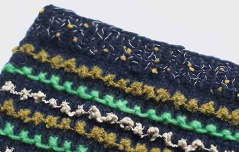 電話線模様のネックウォーマー キッズ ネイビー2