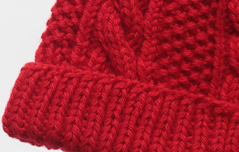 A_スムースウールのアランニットキャップ レッド3